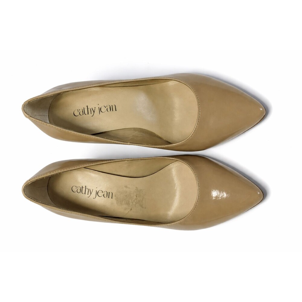 Cathy Jean Pumps Womens 7 Beige Pointed Toe Classic Heels Neutral